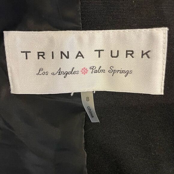 EUC Trina Turk Silver Studded Black Blazer Jacket Sz. 8 - Picture 5 of 7